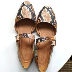 Madewell Mary-Jane Flat in Snake Embossed Leather (8.5)
